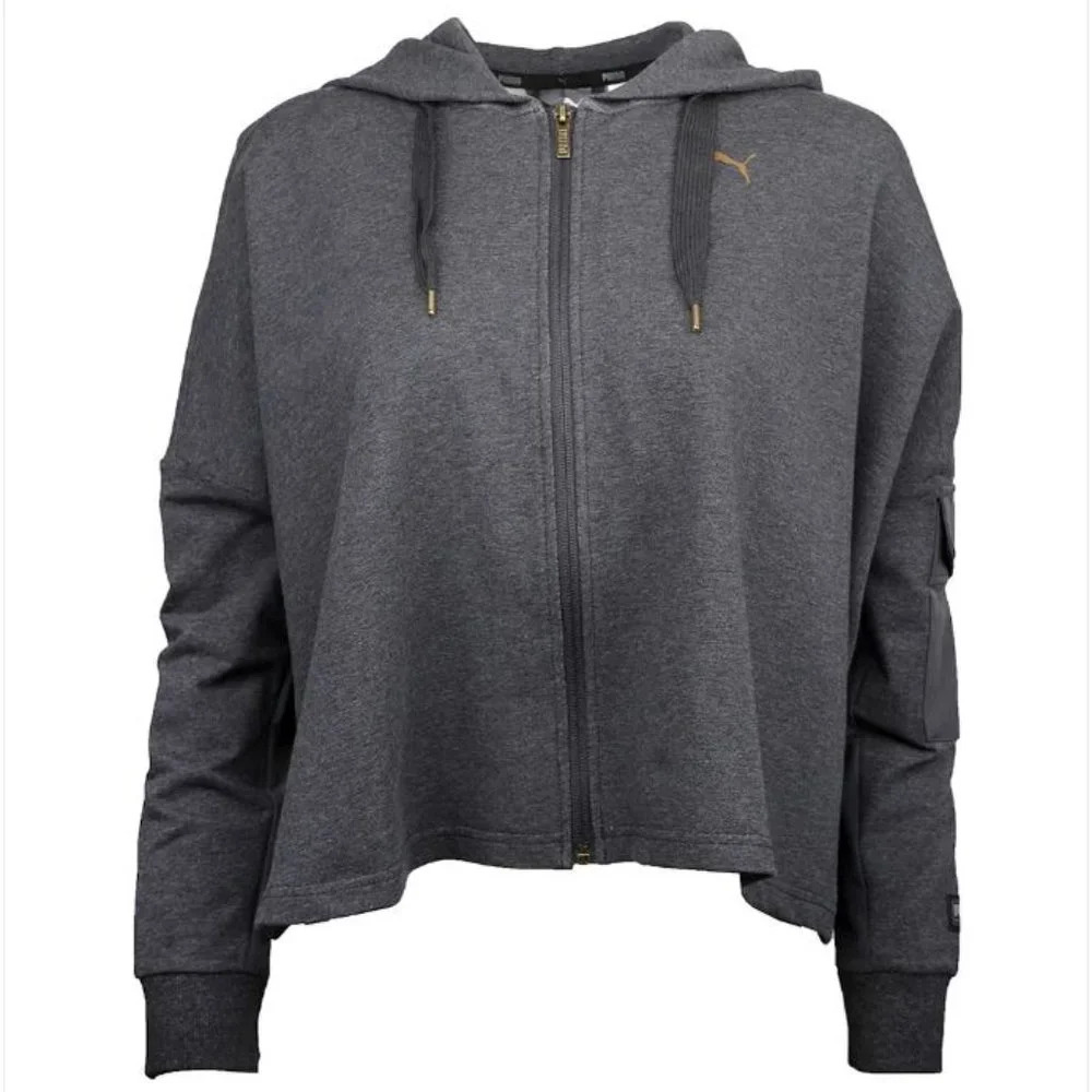 Puma Fusion Crop Full-Zip Bag Wing Hoodie Size XS